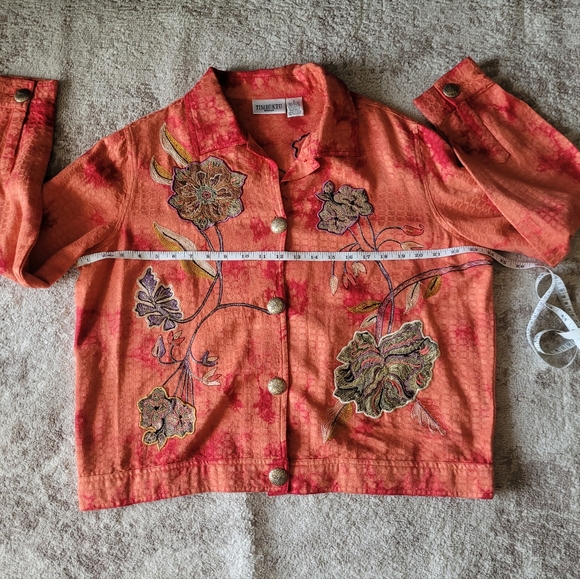 Timbuktu Station Vintage Embroidered Floral Blazer Women's XL Jacket - Picture 6 of 7